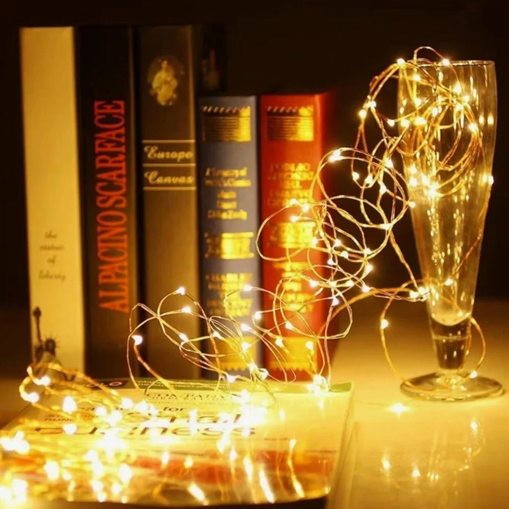 Warm White LED Fairy Lights Battery Operated 8 Modes Waterproof Copper Wire 2pk